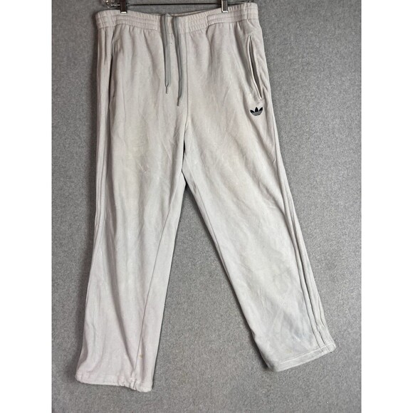 VTG Adidas French Terry Pants Men’s Large Ivory Drawstring Sweatpants